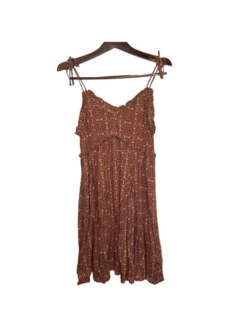 Patrons of peace Babydoll Floral Dress Fall Brown Flowy Hippie Forest Fairy Mini